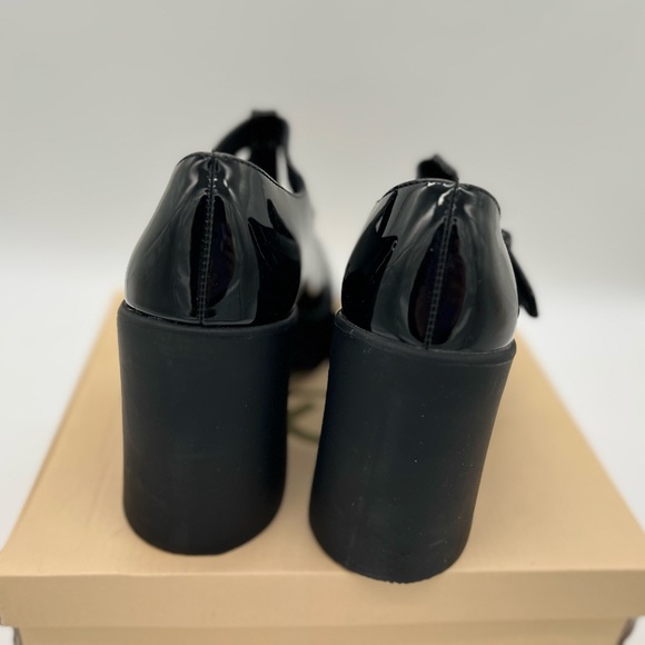 YOKI TRACE Women's Patent Strap Chunky Heel with Platform, Black - Picture 4 of 6
